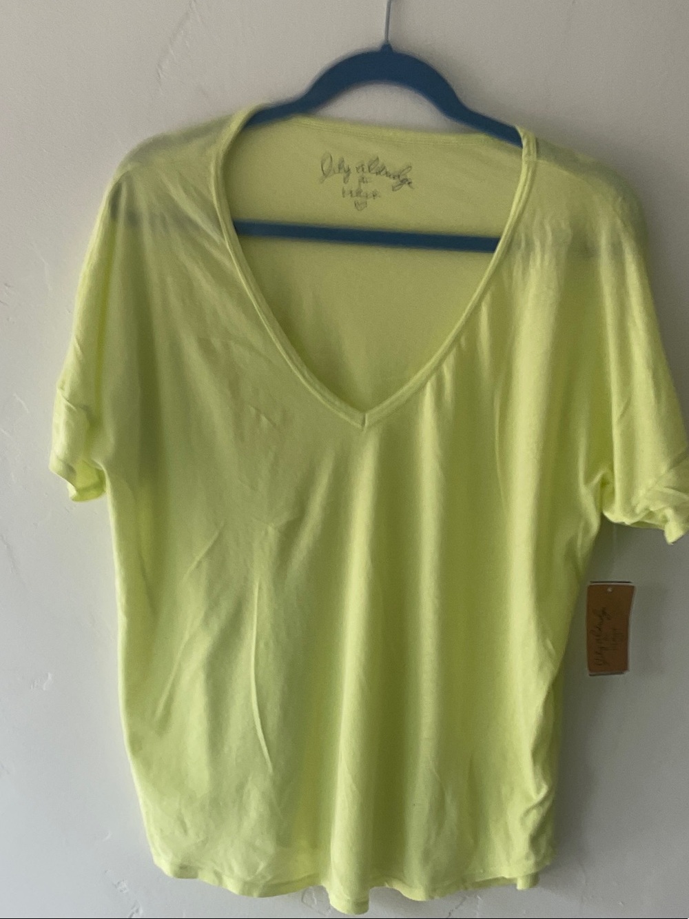 Chasor Neon Yellow V-Neck Short Sleeve Tee